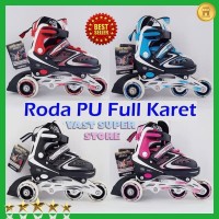 Sepatu Roda Anak BAJAJ Inline Skate Ban Roda Nyala Full Karet PU 1012