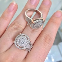 Cincin silver permata rhodium lapis emas putih 18k