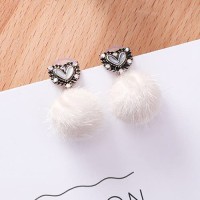 LRC Anting Tusuk Fashion Heart Shape Decorated Earring