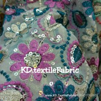 kain sari india/bahan sari india payet bahan gaun dan kombinasi