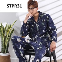 Piyama Pria Baju Tidur Pria Deer Navy Kancing Depan - Premium - STPR11