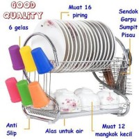 HARGA HEMAT RAK PORTABLE TEMPAT PIRING SENDOK PISAU DAN GELAS 2 S