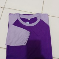 kaos raglan lengan panjang ungu tua mixs ungu muda wanita /pria