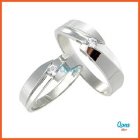Cincin Pernikahan Tunangan Muslim Elegan Perak Silver Bukan Emas RSN37
