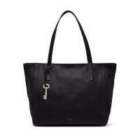 Tas Tote Wanita Fossil Emma Tote Black Leather Original