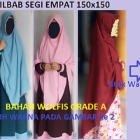 Jilbab Segi Empat Ukuran 150 X 150 Wolfis Grade A - Hijab Syari Lebar