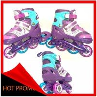 Sepatu Roda Anak Inline Skate Kids Ban Karet LED PVC Power Aosite 600
