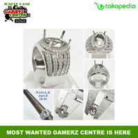 Ring Cincin Perak Cangkang Emban Ikat Batu Cincin Pria