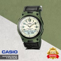Jam Tangan Analog Pria CASIO Original AW-80V-3BV / AW80V Hijau Army