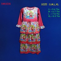 (DMS036) Baju Muslim Anak Gamis Anak Frozen Remple Usia 5-9 Tahun