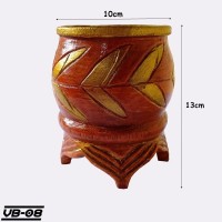 Pot Bunga Klasik Dari Bambu - Vas Bunga Motif Ukir - VB08