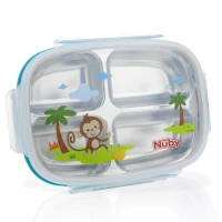 Nuby Stainless 4 Comp Lunchbox Blue