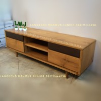 meja bufet TV 150cm retro modern scandinavian jati jepara