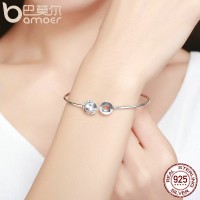 Gelang Perak Wanita Genuine 925 Sterling Silver Family Forever Clear