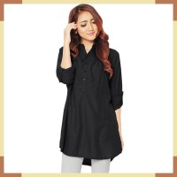 Kemeja Wanita Lengan Panjang Size M/L/XL - Baju Atasan Jumbo