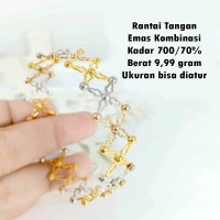 Gelang wanita emas kombinasi kadar 700 bisa distel besar kecil