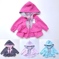 Jaket Mantel Waffle Anak Perempuan Cewek Tumpuk Hoodie Telinga Kelinci
