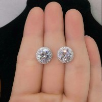 Anting putih mata satu berlian cantik percis asli