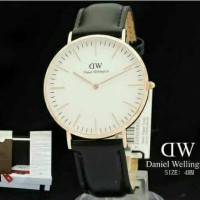 jam tangan dw kulit untuk wanita /563 hitam