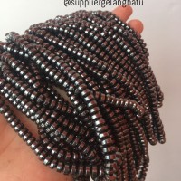 spacer brustin hematite badar besi 6mm bulat cincin acc gelang kalung