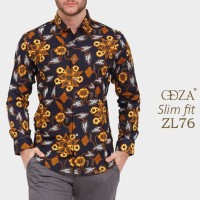 Baju Kemeja Batik Slim Fit / Baju Pria Lengan Panjang D383