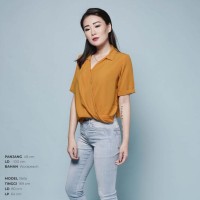 BLOUSE WANITA / NEVADA SWIRL SHIRT / BAJU WANITA - Mustard