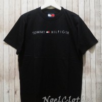 N1234 TSHIRT KAOS TOMMY JEANS TOMMY HILFIGER SMALL LOGO SCRIPT BLK