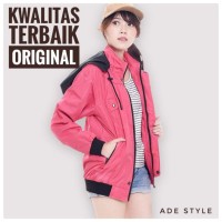jaket korea Wanita hoodie jaket Bomber Cewek Jaket Parka Keren ori
