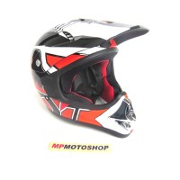 HELM KYT CROSS PRO JUNIOR BLACK RED FLUO