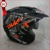 Helm 2 Kaca -Double Visor- Murah Black Doff Abu Duke Bxp Vs Kyt