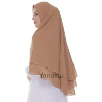 Jilbab Khimar Syafa by Yanakoi Hijab Warna Mocca