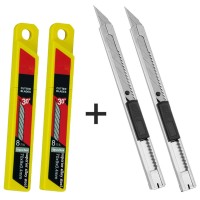 CNGZSY 2PCS Mini Art Utility Knives 20PCS Stainless Steel Blades DIY