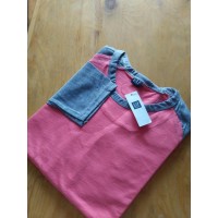 Best Kaos Raglan lengan panjang orange abu