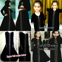 ABAYA / JUBAH / GAMIS ZYPER FULL MATA SWAROSKI COUPLE MOM KIDS