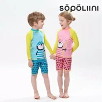 Baju Renang 2 Set Lengan Panjang untuk Anak Laki-Laki dan Perempuan