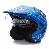 HELM RETRO HELM KYT HELM INK WTO Helmet Pro Sight Cross Seablue Doff