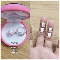 CINCIN ANAK HK PINK PERAK ASLI LAPIS EMAS PUTIH S925 CC446