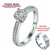 cincin berlian eropa emas 75% natural diamond original carthier mewah!