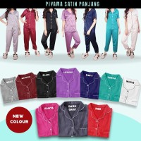 CP SATIN WANITA LENGAN PENDEK piyama baju tidur setelan pajamas bahan