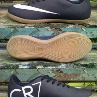Sepatu Futsal Nike CR7 Kids Anak-anak Hitam list Putih Grade Ori