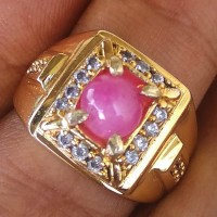 Cincin Natural Batu Ruby Burma Asli Batu Alam Like Mirah Delima