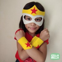 Topeng Gelang WONDER WOMAN flanel. Kostum Superhero DC.