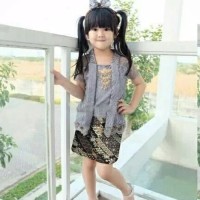 Set Kutubaru Cacha Softgreen / baju setelan batik anak perempuan