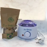 Pro wax heater peleleh wax putih 300 mL free 125 g brazilian hard wax