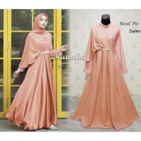 Produk Baru Baju Busana Muslim Wanita Gamis Syari Pesta Kamelia Crepe