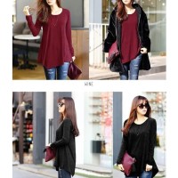Termurah Baju Kaos Lengan Panjang Blouse Atasan Wanita Terbaru Korea