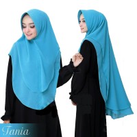 Jilbab Kerudung Hijab Khimar Syari Khimar Pet Ceruti Oval Tania Murah