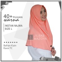Jilbab Instan Najwa L / Hijab Kaos Bergo Najwa Polos Size L Paling
