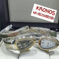 JAM TANGAN WANITA BVLGARI ULAR LEDIES GELANG SILVER GOLD SUPER PREMIUM