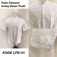 terbaru BAJU KOKO KATUN DEWASA IMTAQ EXCLUSIVE PUTIH SENADA LENGAN